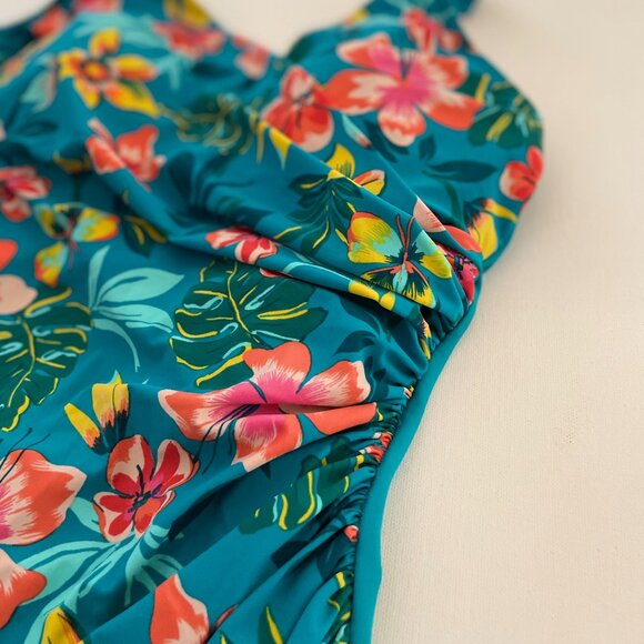 *Lands' End Swimsuit SlenderSuit Tummy Control Skirted One Piece Size 8 DD - Picture 9 of 11